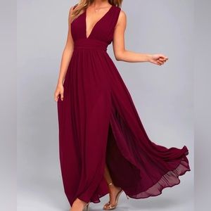 NWT Heavenly Hues Burgundy Maxi Dress